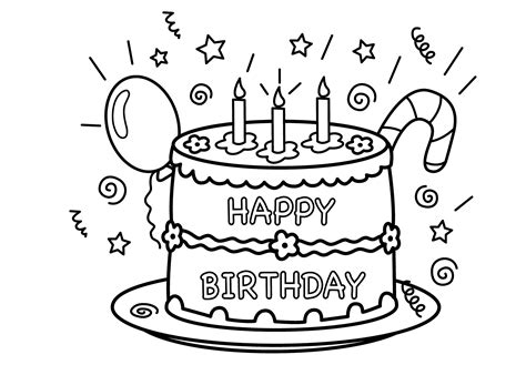Birthday Cake Colouring Pages ClipArt Best
