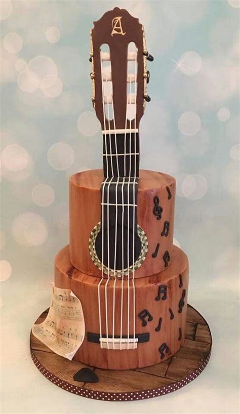Birthday Cake Shaped Like A Guitar