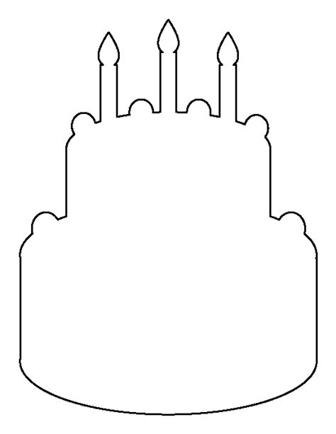Birthday cake pattern. Use the printable outline for crafts, creating