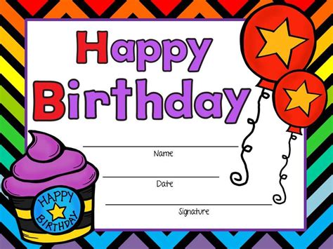 FREE!!! These are birthday certificates for any teacher to give to
