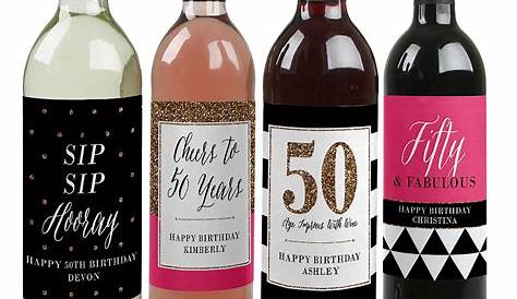 Personalized Floral Birthday Wine Bottle Labels | GiftsForYouNow.com