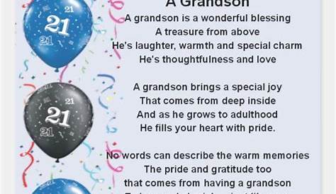Grandson 21st Birthday Card - ' You're 21 Today Grandson". Blue Star