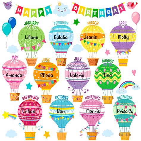 birthday calendar hot air balloon