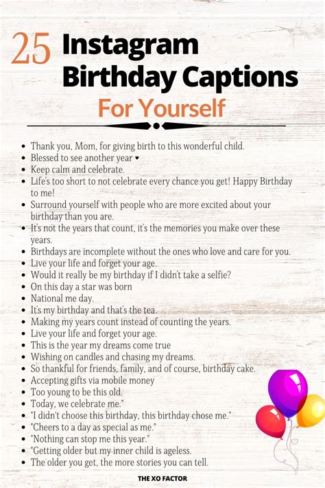 birthday captions for fb