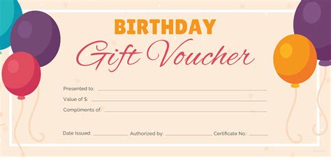 birthday gift voucher template free printable