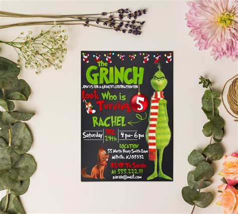Birthday Invitations Grinch
