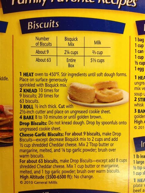 Bisquick Biscuits Recipe On Box