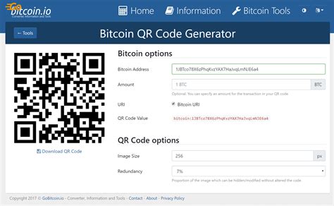 bitcoin address qr code generator