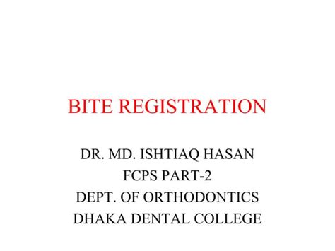 Bite Registration Materials Ppt