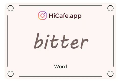 Bitter Definition Slang
