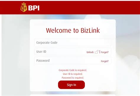 bizlink login problems