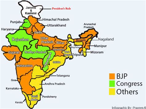 bjp ruled states in india map 2024