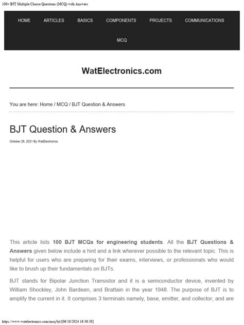 Bjt Transistor Questions And Answers