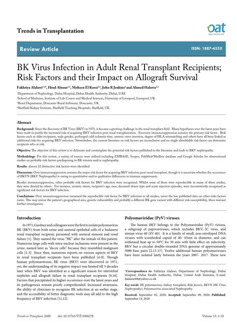 bk virus in transplant patients