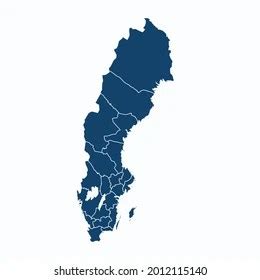 Blå Kartan Sverige Europa Karta