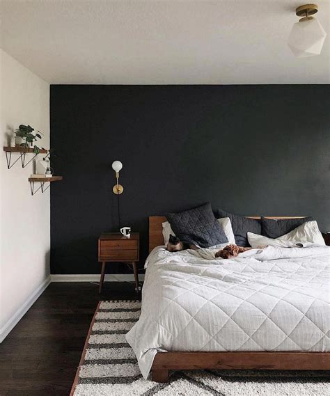 Master Bedroom Update Black Accent Wall my kind of sweet