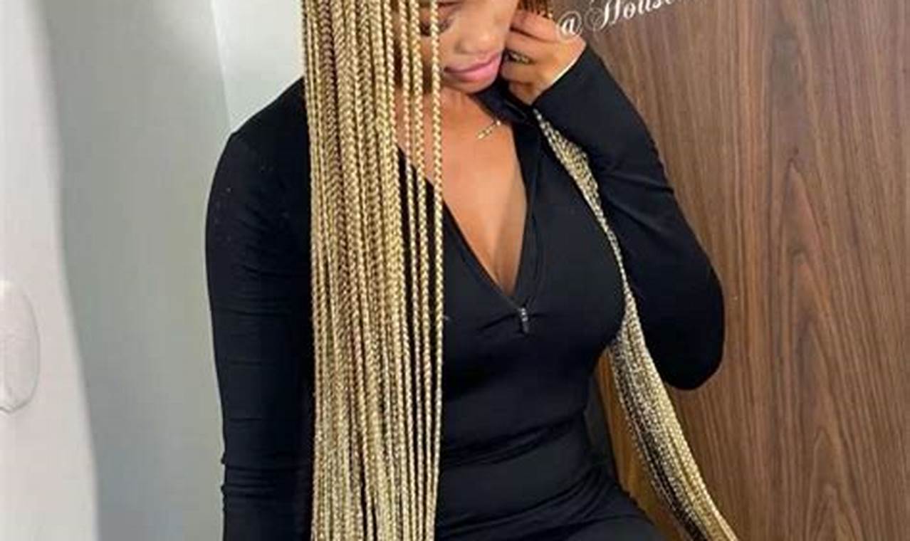 Unveil the Allure of Black and Blonde Bohemian Knotless Braids
