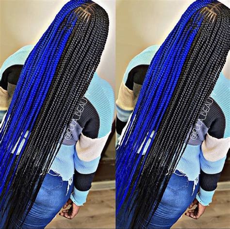 Blue ombré box braids Box braids hairstyles, Box braids hairstyles