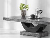 Home Source Grey and Black Faux Marble Dining Set Table