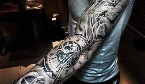 black and grey tattoo work Full Sleeve Tattoo Design, Full Sleeve