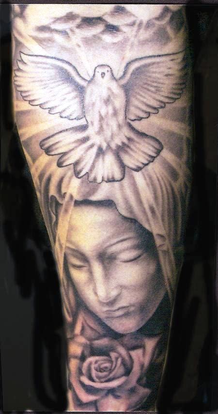 Cool Black And Grey Religious Tattoo Designs Ideas