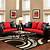 black and red living room furniture