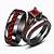 black and red wedding rings