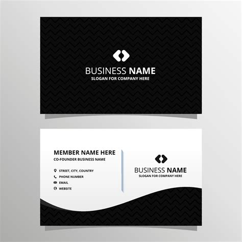 black and white business card