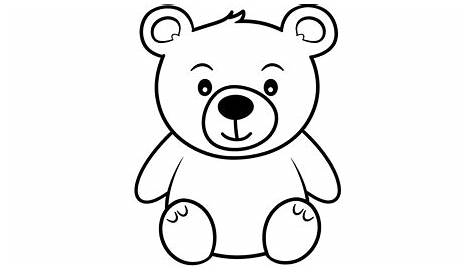 Clipart of a Cartoon Black and White Lineart Bear - Royalty Free Vector