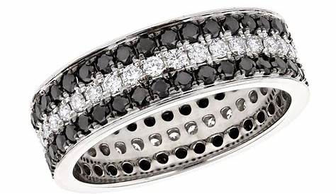 Alternating Black and White Diamond Eternity Band Ring