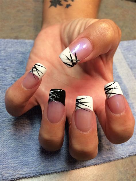 Get Creative With These Black And White French Tips Nail Art Ideas The FSHN