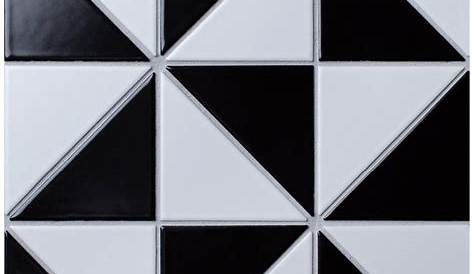 Merola Tile Tre Duel Chevron White and Black 103/4 in. x 103/4 in. x