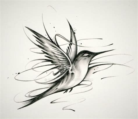 Revolutionary Black And White Hummingbird Tattoo Designs References