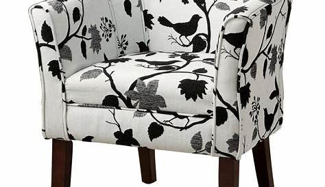 Black and White Floral Pattern Accent Chair Free Shipping Today