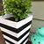 black and white striped flower pots