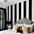 black and white striped room
