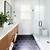 black and white tile floor wall color