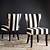 black and white upholstered dining chairs