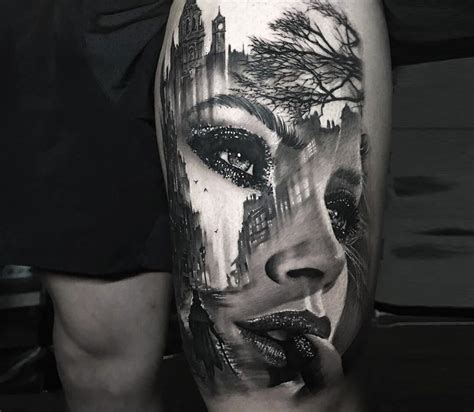 Expert Black And White Womans Face Tattoo Design References