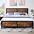 black and wood bed frame