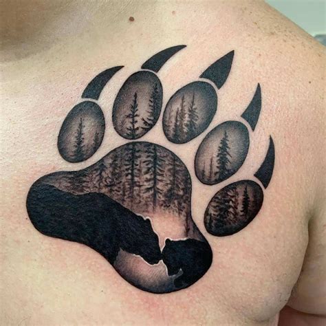 The Best Black Bear Paw Tattoo Designs References