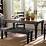 Acacia 7 Piece Two Tone Black & Brown Wood 59" Rectangle Transitional