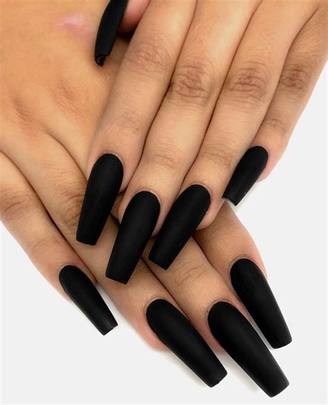 70+ Matte Black Coffin Nail Ideas Trend in Cool 2019