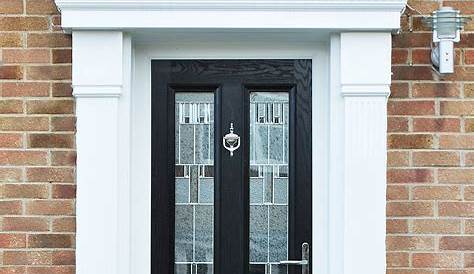 Black Composite Front Doors Door Set Withing An Arched White Upvc