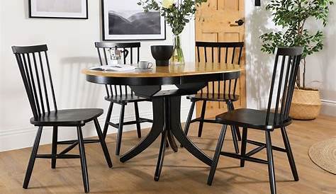 Black Dining Chairs With Oak Table Hudson Round Extending 6 Bewley Leather