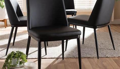 Furniture Place NZ Mila Dining Chair Black PU Leather Chrome Legs