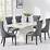 White Marble Top Black Round Dining Table Set 7Pcs Acme Furniture 72845