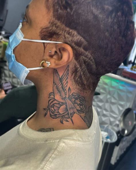 Black Female Neck Tattoos