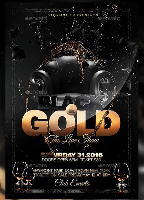 Black Party Flyer Template TWorldDesigns Download Now