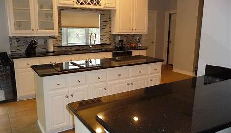Black Galaxy Granite Countertops With White Cabinets Counter Top